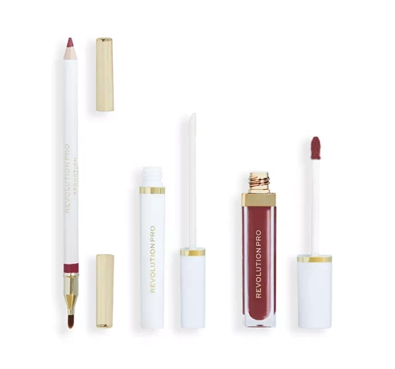 Revolution Pro Iconic zestaw do ust konturówka szminka topper Seduction