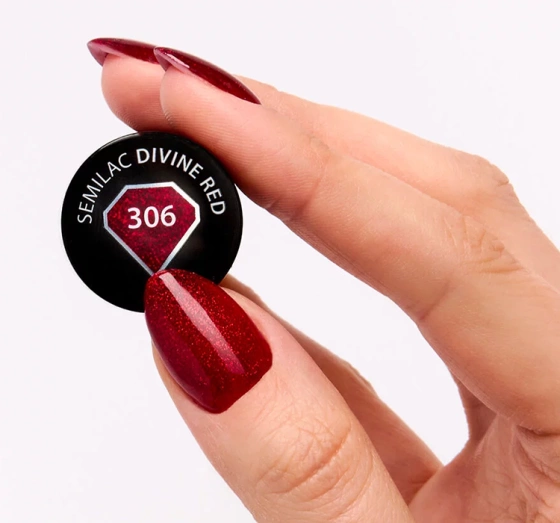 Semilac Festive Wonder Colors lakier hybrydowy 306 Divine Red 7 ml