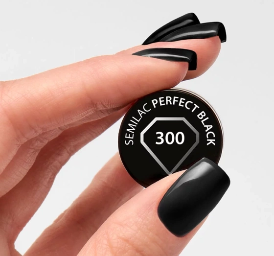 Semilac Super Cover lakier hybrydowy 300 Perfect Black 7 ml