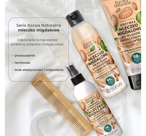 Barwa Naturalna odżywka do włosów zniszczonych i łamliwych Mleczko Migdałowe 200 ml