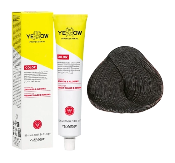 Yellow Professional Color trwała farba do włosów 4 Cool Medium Natural Brown 100ml