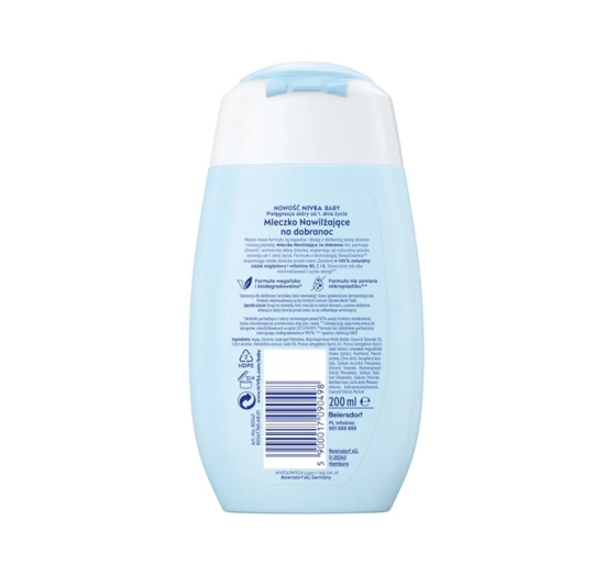 NIVEA BABY mleczko nawilżające na dobranoc dla dzieci 200 ml
