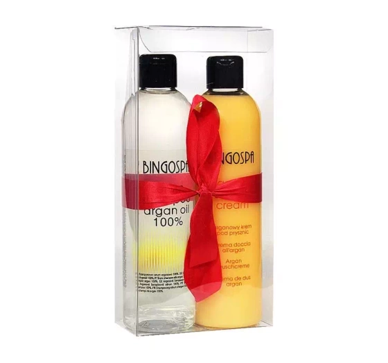 BingoSpa Arganowy Szał zestaw serum szamponowe 300 ml krem pod prysznic 300 ml