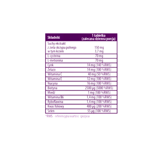 Biotebal Plus włosy, skóra, paznokcie suplement diety 30 tabletek