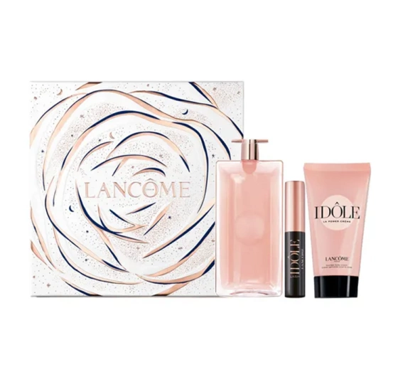 Lancôme Idôle woda perfumowana spray 50 ml krem do ciała 50 ml tusz do rzęs 01 Glossy Black 2,5 ml