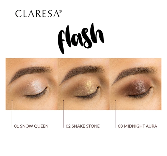 Claresa Flash foliowy cień do powiek 01 Snow Queen 3 g