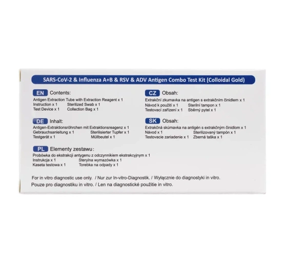 Deepblue Combo domowy test antygenowy 5w1 na COVID-19 Grypa A B RSV Adenowirus