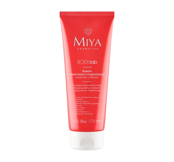 Miya Cosmetics Body Lab ujędrniająco-wygładzający balsam do ciała kwasy AHA witaminy 200ml