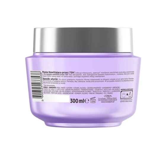 L'Oréal Paris Elseve Hyaluron Plump maska do włosów odwodnionych 300 ml