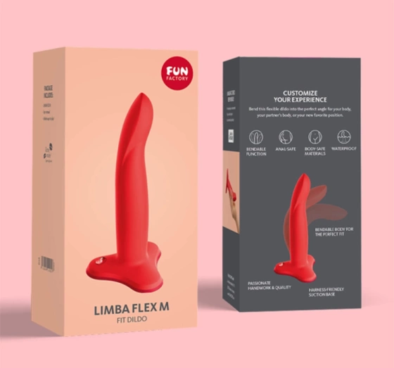 Fun Factory Limba Flex Fit dildo z funkcją zmieniania kształtu M Czerwone