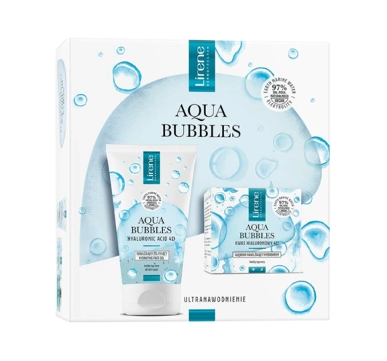 Lirene Aqua Bubbles zestaw prezentowy krem 50 ml żel do mycia twarzy 150 ml