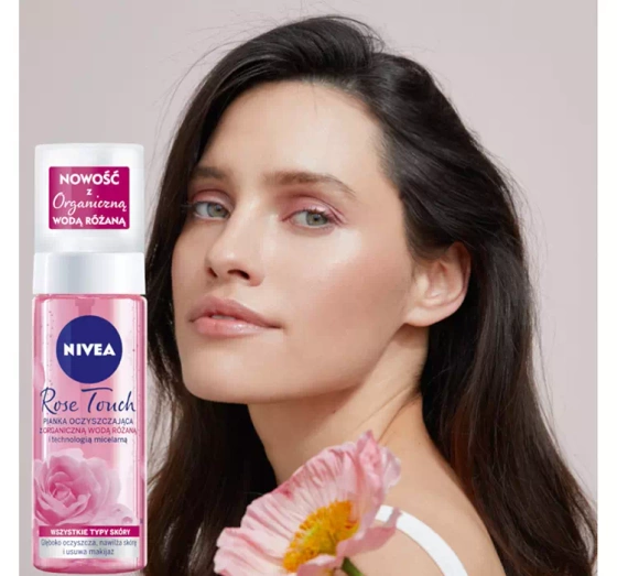 NIVEA Rose Touch pianka oczyszczająca z organiczną wodą różaną 150 ml