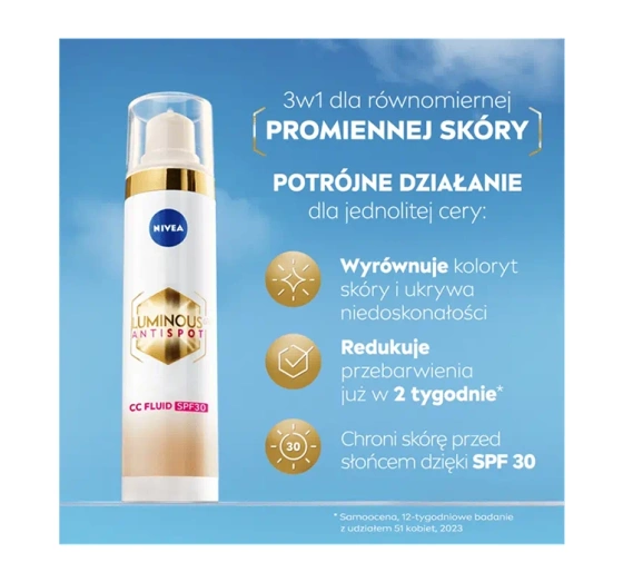 NIVEA Luminous630 Antispot krem CC przeciw przebarwieniom 03 Deep 40 ml