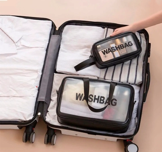 eCarla Washbag zestaw kosmetyczek Czarny 3 sztuki