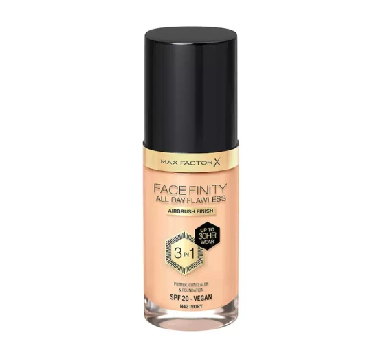Max Factor Facefinity All Day Flawless 3 in1 wegański podkład N42 Ivory 30 ml