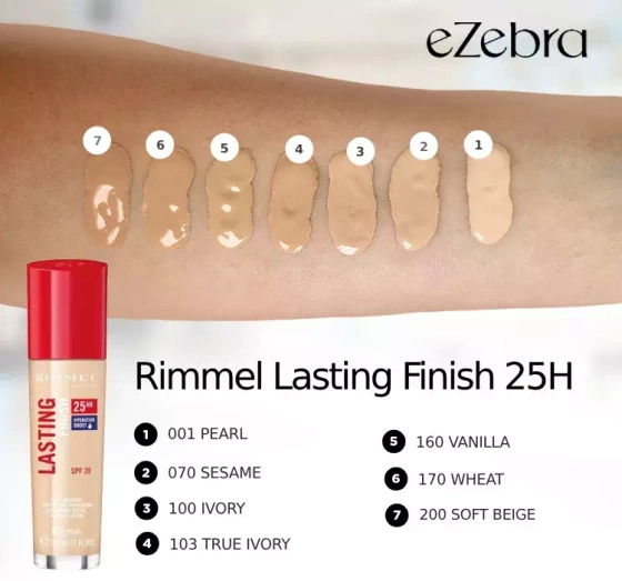 Rimmel Lasting Finish 25HR podkład do twarzy 001 Pearl 30ML