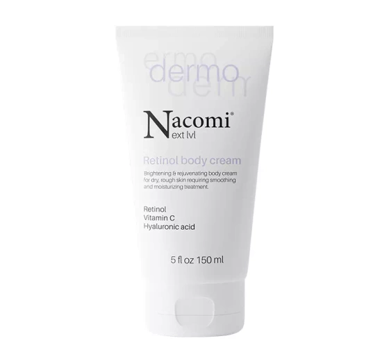 Nacomi Next Level Dermo rozjaśniająco-odmładzający krem do ciała z retinolem 150 ml