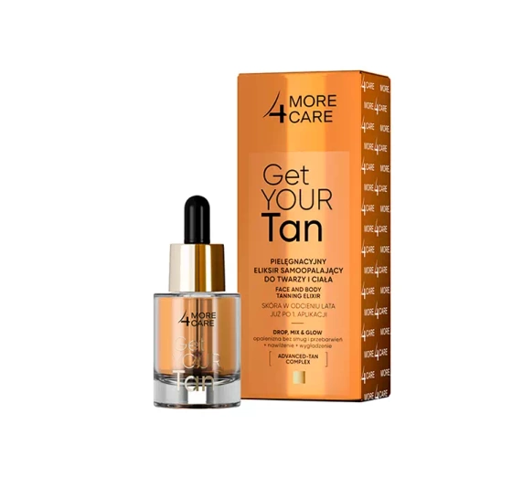 More4Care Get Your Tan pielęgnacyjny eliksir samoopalający do twarzy i ciała 15ml