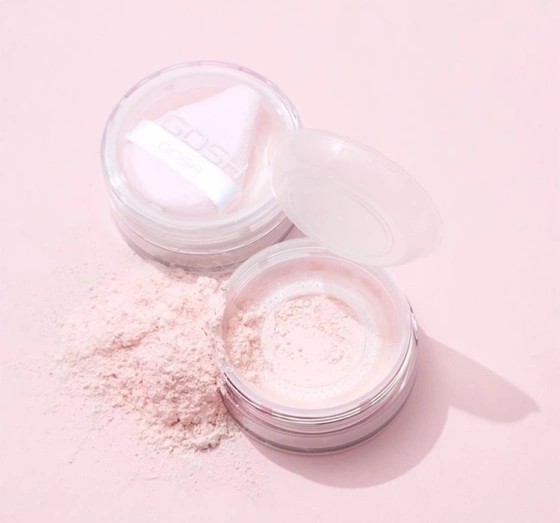 Gosh Bake'n Set Powder sypki puder utrwalający z trójkątnym puszkiem 001 Soft Pink 15 g