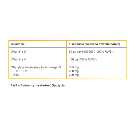 Ibuvit D3 2000 K2 MK-7 Omega-3 suplement diety dla dzieci, młodzieży i dorosłych 30 kapsułek