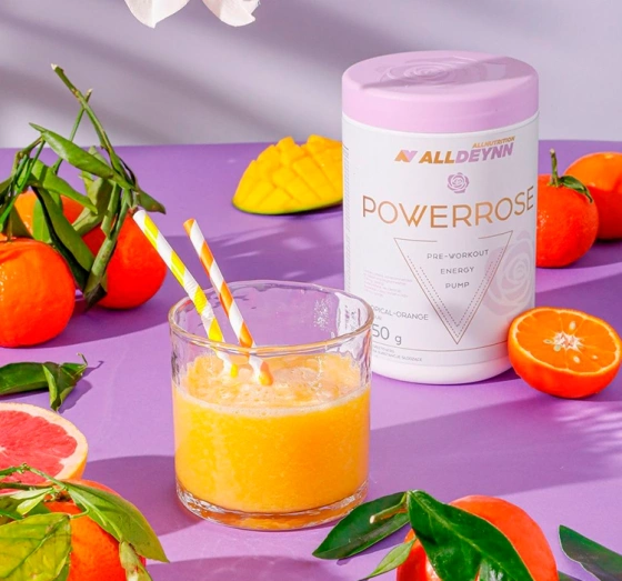 Allnutrition Alldeynn Powerrose przedtreningówka suplement diety Tropical-Orange 450 g