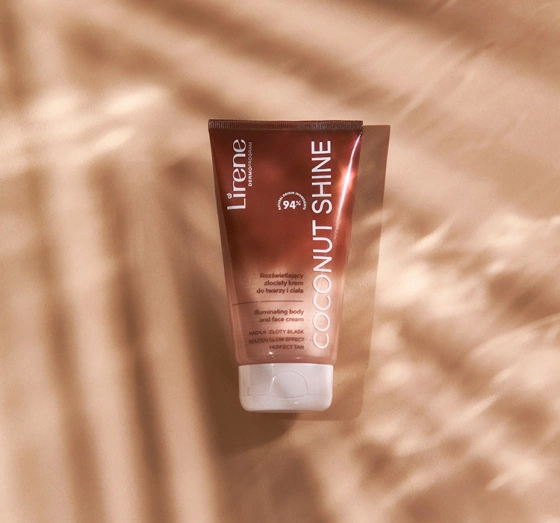 Lirene Perfect Tan rozświetlający złocisty krem do twarzy i ciała Coconut Shine 150 ml