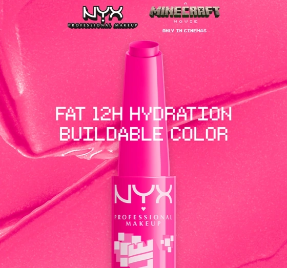 NYX Professional Makeup × A Minecraft Movie balsam do ust w sztyfcie 02 Cherry Grove Girlie 2 g