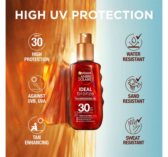 Garnier Ambre Solaire Ideal Bronze olejek przyspieszający opalanie SPF30 150 ml