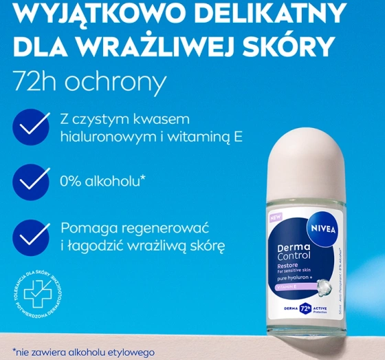 NIVEA Derma Control antyperspirant w kulce dla kobiet Restore 50 ml