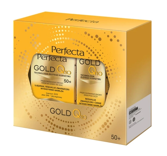Perfecta Gold Q10 zestaw do pielęgnacji twarzy krem na dzień i na noc 50 krem pod oczy