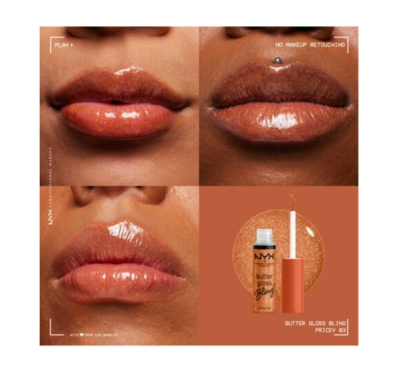 NYX Professional Makeup Butter Gloss Bling błyszczyk do ust 03 Pricey 8 ml