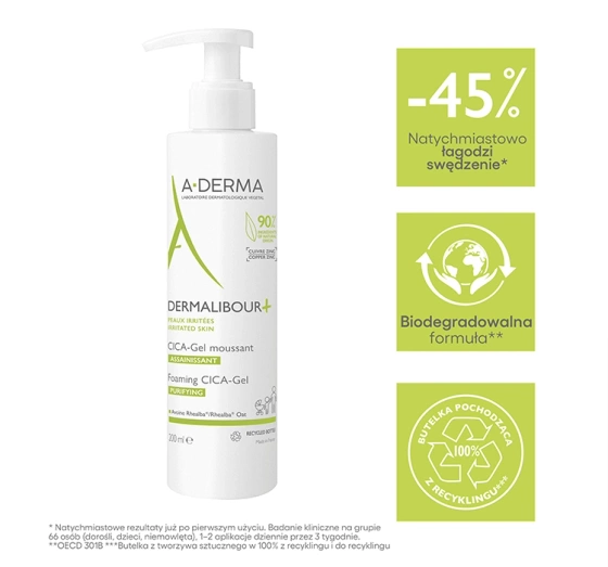 A-Derma Dermalibour Cica żel do mycia twarzy i ciała 200 ml