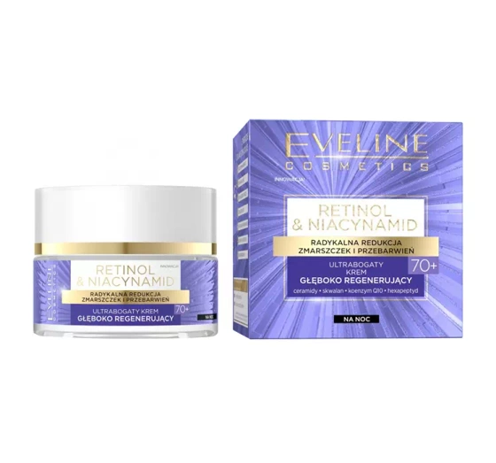 Eveline Cosmetics Retinol & Niacynamid 70 ultrabogaty krem głęboko regenerujący 50 ml
