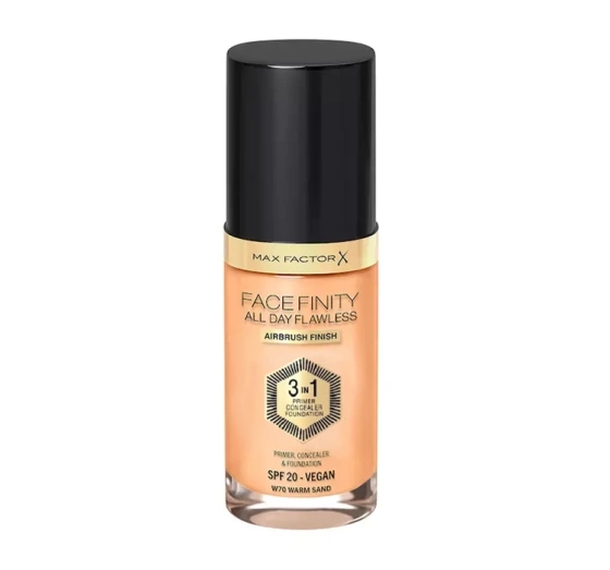 Max Factor Facefinity All Day Flawless 3in1 wegański podkład W70 Warm Sand 30 ml