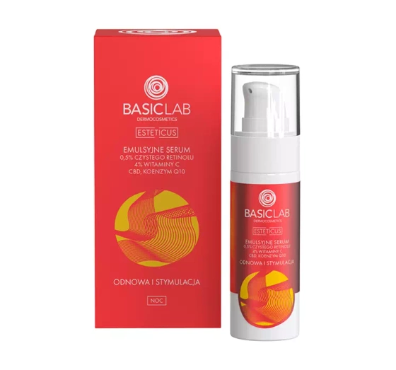 BasicLab Esteticus emulsyjne serum do twarzy z 0,5% czystego retinolu na noc 30 ml