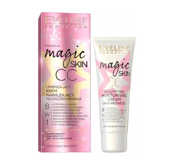 Eveline Cosmetics Magic Skin CC upiększający krem nawilżający na zaczerwienienia 50 ml