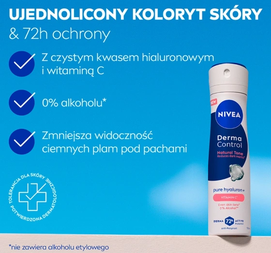 NIVEA Derma Control antyperspirant w sprayu dla kobiet Natural Tone 150 ml