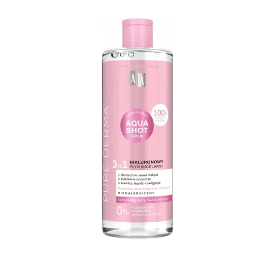AA Pure Derma hialuronowy płyn micelarny 3w1 500 ml