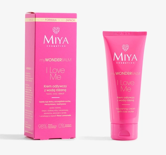 MIYA COSMETICS MYWONDERBALM I LOVE ME KREM ODŻYWCZY Z WODĄ RÓŻANĄ 75ML