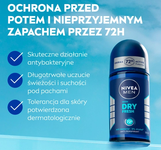 NIVEA MEN Dry Fresh antyperspirant roll-on dla mężczyzn 50 ml
