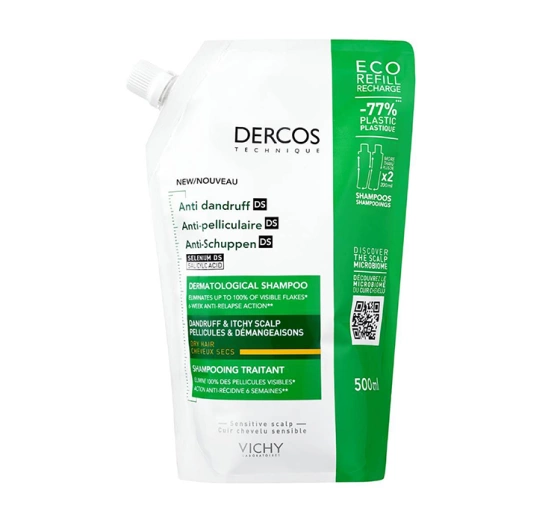 Vichy Dercos szampon przeciwłupieżowy do włosów suchych Refill 500 ml