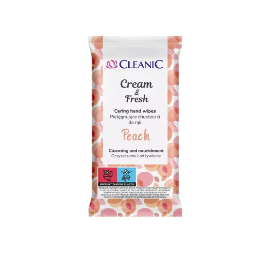 Cleanic Clean & Fresh chusteczki do rąk Peach 15 sztuk