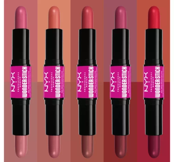 NYX Professional Makeup Wonder Stick dwustronny róż do policzków 03 Coral Deep Peach 2 × 4 g