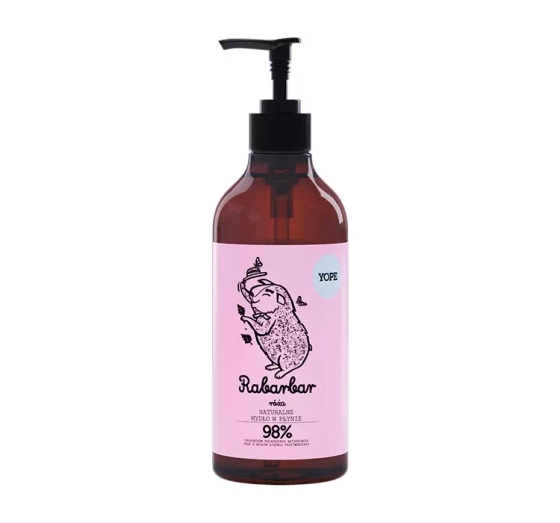 Yope Naturalne mydło w płynie Rabarbar i róża 500ml