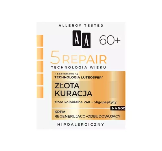 AA 5 Repair Złota Kuracja 60 nocny krem regenerująco-odbudowujący 50 ml