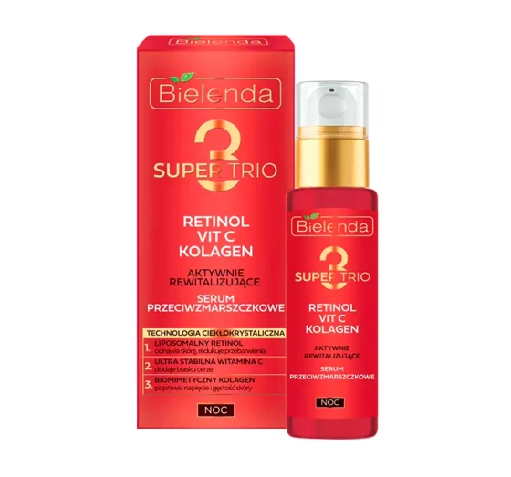 Bielenda Super Trio rewitalizujące serum przeciwzmarszczkowe na noc 30 ml