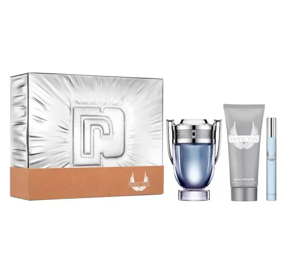 Rabanne Invictus woda toaletowa spray 100 ml 10 ml żel pod prysznic 100 ml