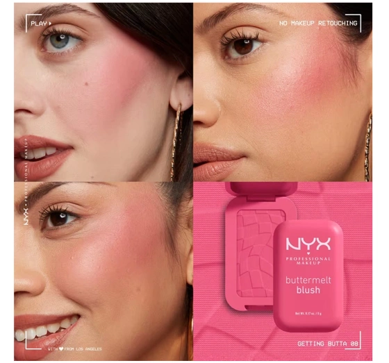 NYX Professional Makeup Buttermelt róż do policzków w kompakcie 08 Getting Butta 5 g