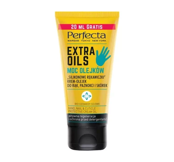 PERFECTA EXTRA OILS MOC OLEJKÓW KREM DO RĄK SUCHYCH "SILIKONOWE RĘKAWICZKI" 80ML