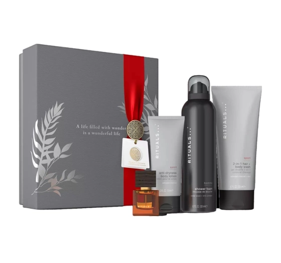 Rituals męski zestaw prezentowy żel do mycia ciała i włosów pianka do mycia ciała balsam woda perfumowana